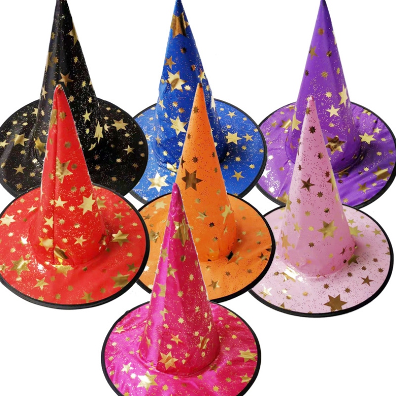 Venta caliente Halloween Cosplay Decoraciones de sombrero de brujasnegras para adultos yniños