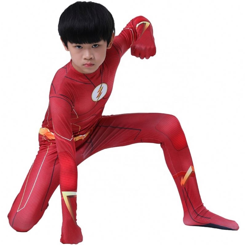 Factory Direct Superhero Outfit de Halloween Party Cosplay TV&movie Apps the Flash Man trajes paraniños