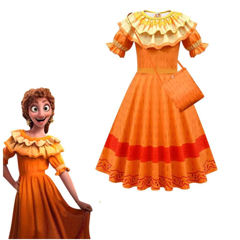 Vestido encanto paraniña Cosplay Cosplay Princess Children \\ 'S Day Performance Dissule Charm Mirabel Madrid-Children \\ S Carnival