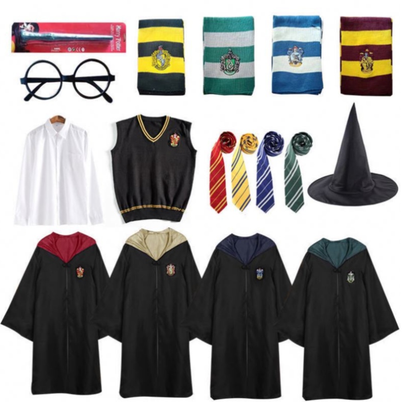 Nueva llegada Harry Cosplay Disfraz paraniños y túnica de alfarero para adultos para disfraces de fiestas de Halloween