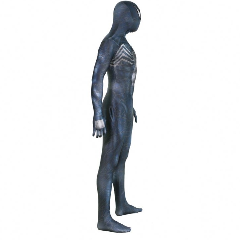 Black Zentai Suit Halloween Carnival Fiesta de cumpleaños Propiedades Novedad&Symbiote Spiderman Venom Disfraz