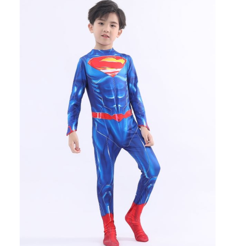 Chino Children Parallel TV paralelo&movie Super Hero Cosplay Disfraz de ropa Halloween Disfraz de Super Man With Cape