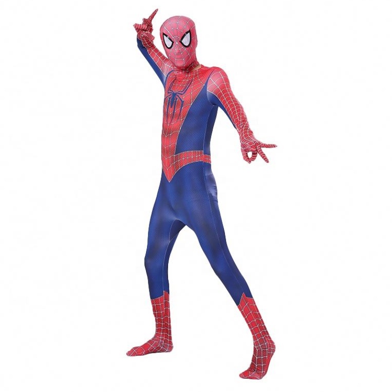 Conjuntos de cremallera Halloween TV&movie Superhero Jumpsuit Performance Wear Spider-Man Disfraz con casco