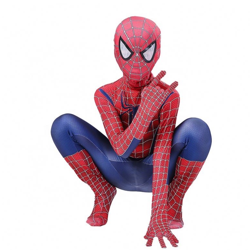 Conjuntos de cremallera Halloween TV&movie Superhero Jumpsuit Performance Wear Spider-Man Disfraz con casco