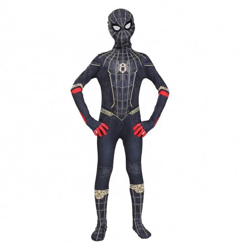 Soporte elegante para adultos yniños Halloween Cosplay Bodysuit rojo Black Spandex 3D Ropa impresa Spider Man Spiderman Disfraz