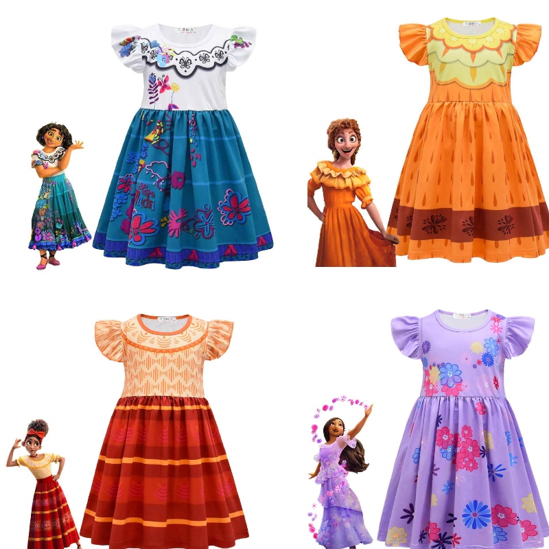 Nuevo encanto Mirabell Madrid Animación Disfraz deniñas Princesas Vestidos Halloween Carnaval Cosplay Cosplay Luisa Madrigal Cosplay