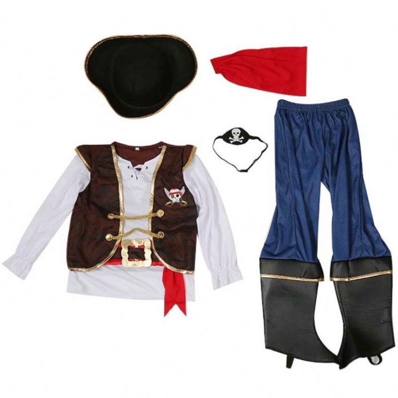 Deluxe Halloween Cosplay Disfraz de pirata paraniños paraniños con HAT DGHC-080