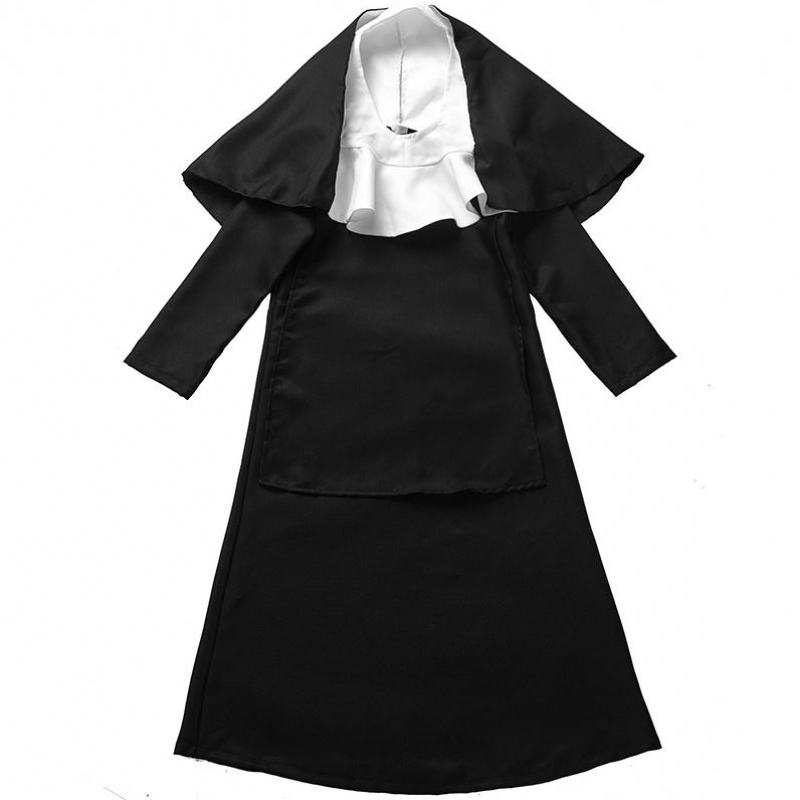 Halloween Masquerada Cosplay Jesus Disfraz Maria Black Nun Rolles Sacerdote Halloween Disfraz HCBC-009