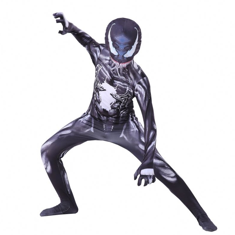 Nuevo vestuario de veneno traje paraniños Jobsuit paraniños Symbiote Spiderman trajes de superhéroes Cosplay Halloween trajes para adultos