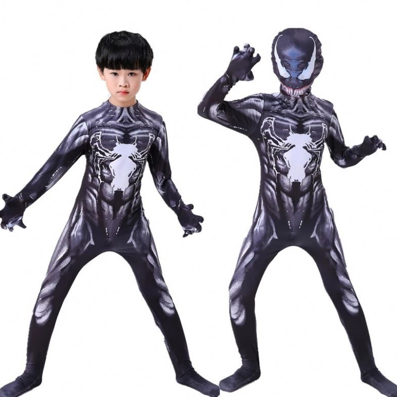 Nuevo vestuario de veneno traje paraniños Jobsuit paraniños Symbiote Spiderman trajes de superhéroes Cosplay Halloween trajes para adultos