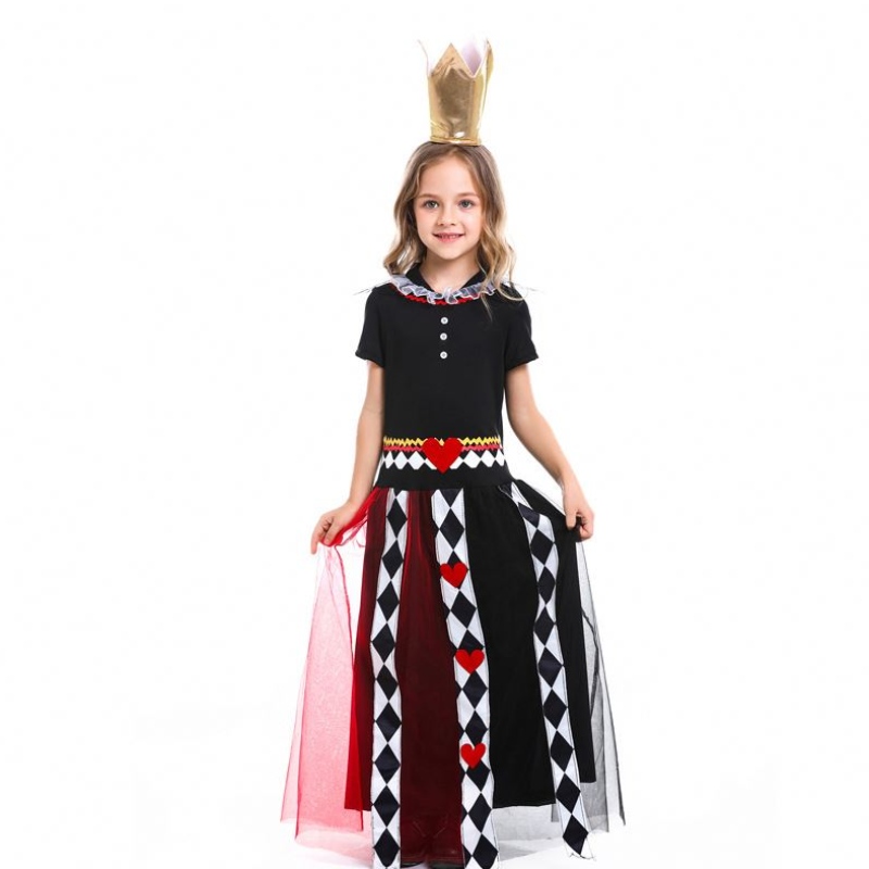 Girls Alice in Wonderland Red Queen of Heart Cosplay Cosplay Kids Halloween Fancy Party Dress Children Queen Cosplay