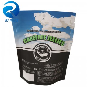 Bolsa de pie 100% reciclable con cerradura de cremallera resistente a losniños