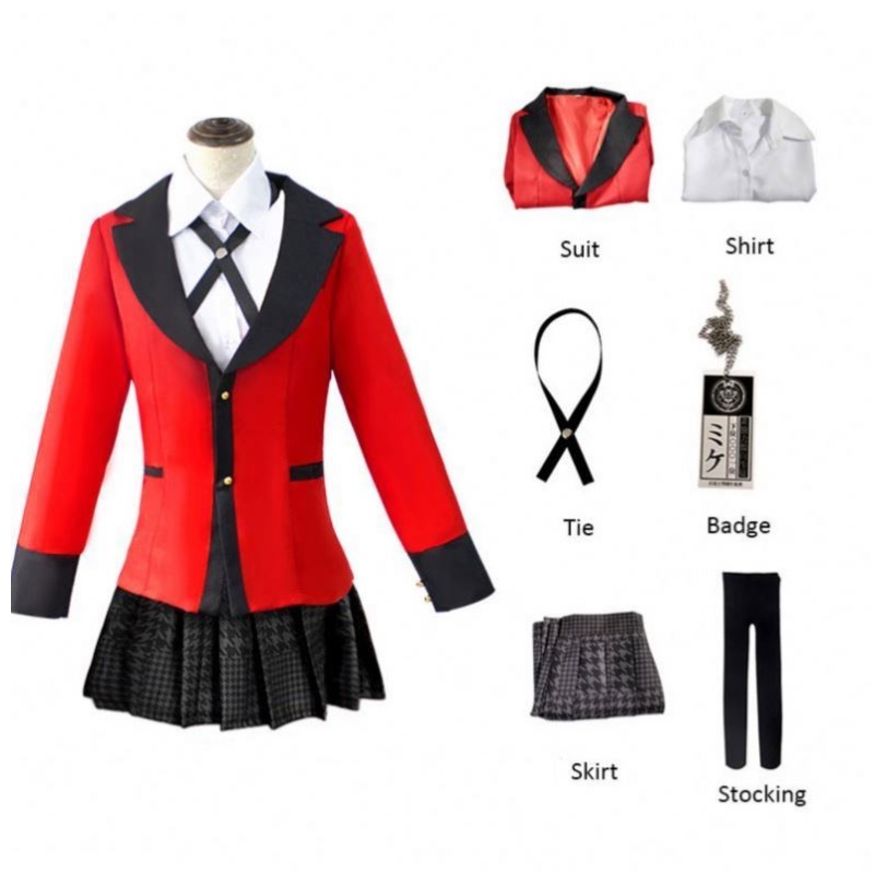 Nime Kakegurui Cosplay Figura Yomotsuki Runa Cosplay Disfraz de vestuario JK Escuela Uniforme Sampalía Halloween Vestido para mujeres