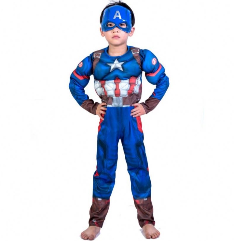 Boy Superhero Kids Muscle Captain Capitán deniño Cosplay Super Halloween Disfraces paraniños