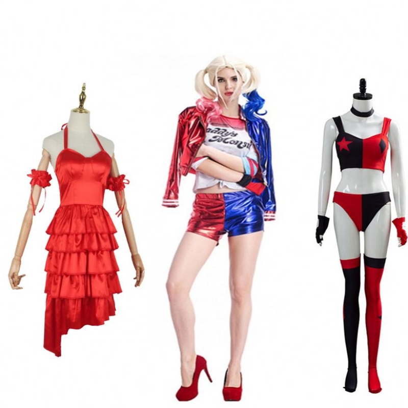 Suicide Squad Harley-Quinn Monster Adulto Camiseta de cosplay Disfraz con bordado para mujeres