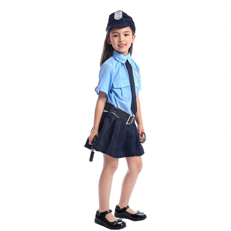Girls Halloween Oficial de policía Disfraz deniños Niños Rol-Playing Cosplay Man Uniforme Fantidez