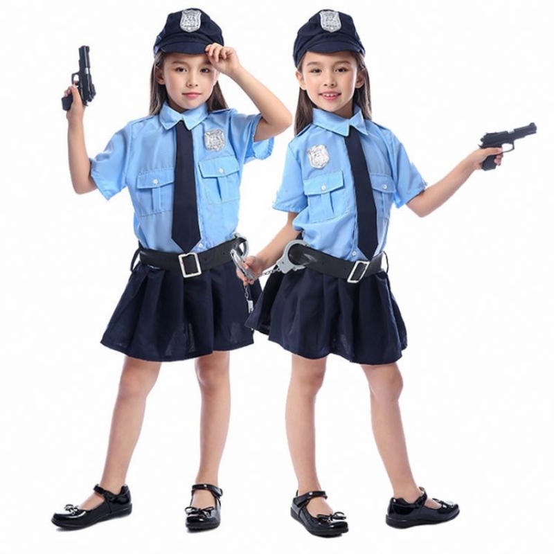 Girls Halloween Oficial de policía Disfraz deniños Niños Rol-Playing Cosplay Man Uniforme Fantidez