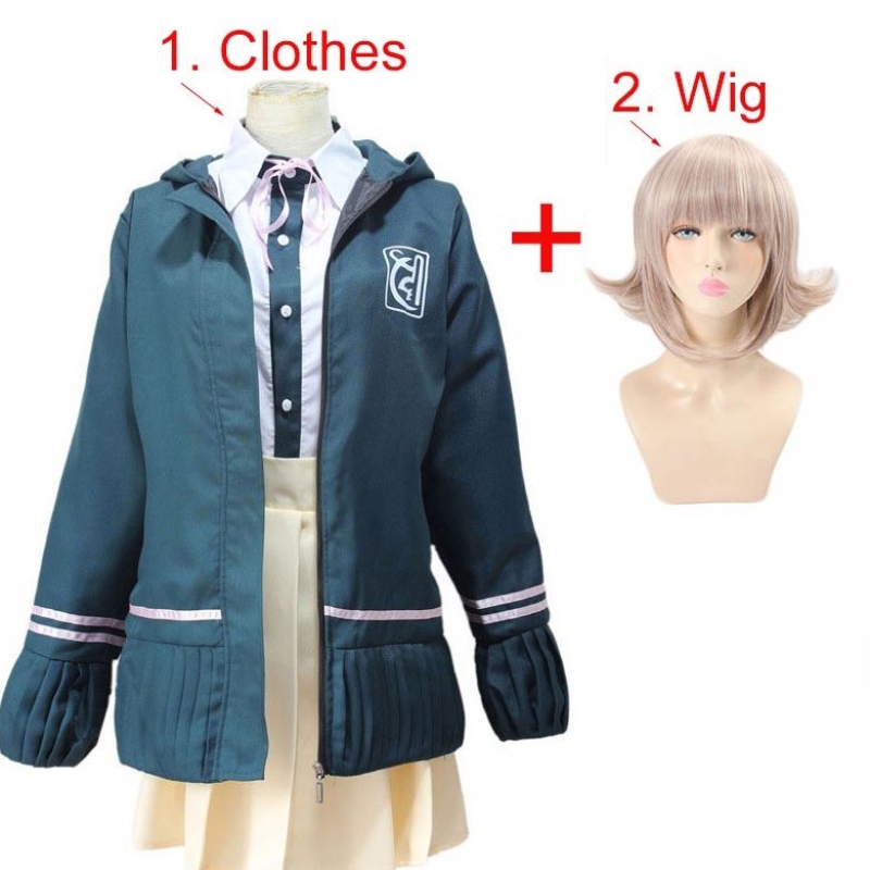 Estudiantes de secundaria anime anime danganronpananami chiaki cosplay disfraz de manga larga falda loli falda