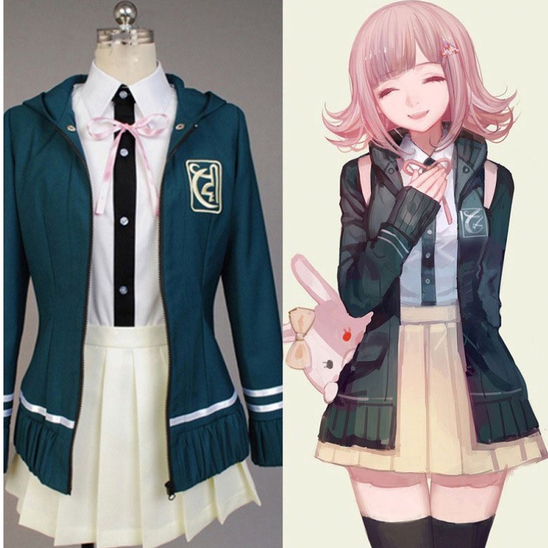 Estudiantes de secundaria anime anime danganronpananami chiaki cosplay disfraz de manga larga falda loli falda