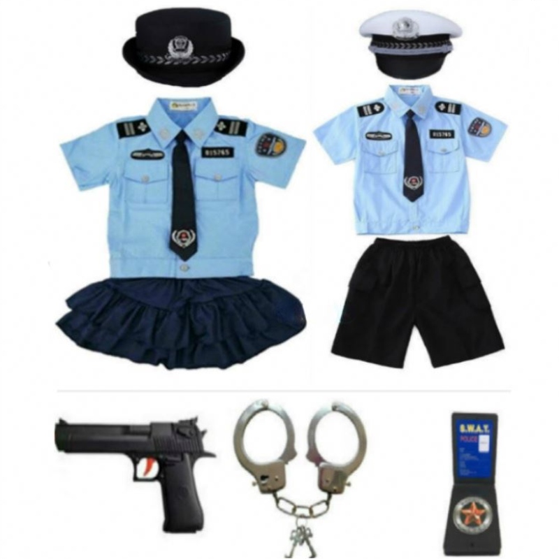 Nuevosniños Oficiales de policías deniños Uniformes Halloween Traje de cosplay paraniños