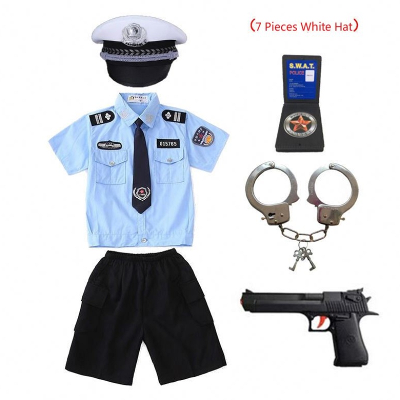 Nuevosniños Oficiales de policías deniños Uniformes Halloween Traje de cosplay paraniños