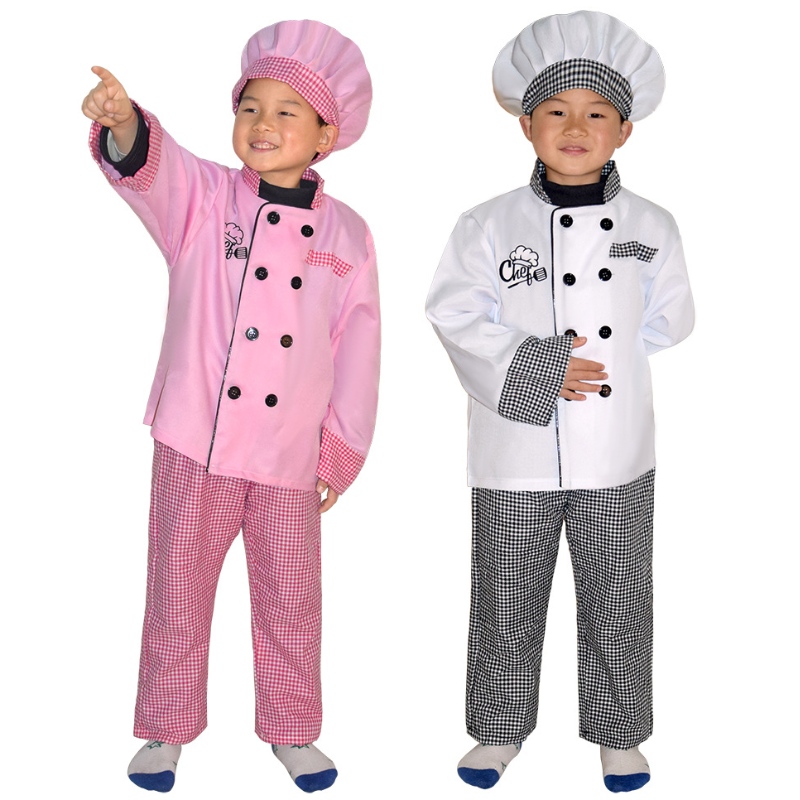 New Style Kids Chef Disfraz de Halloween Party Cosplay Rolla Play Juega Girl \\ 's and boy \\' sfal del delantal de chef