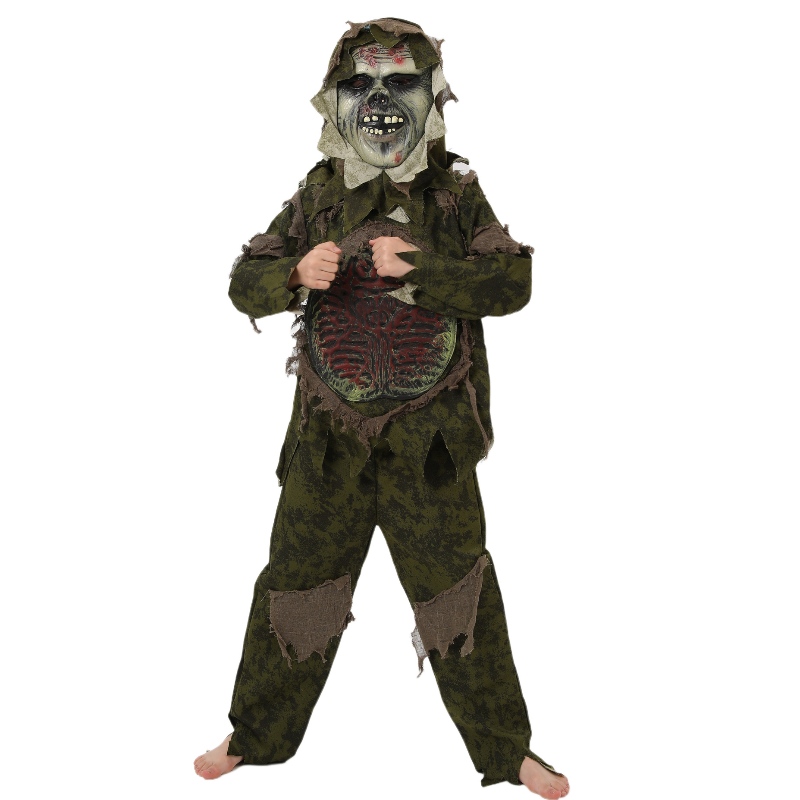 Disfraz de halloween de kid de cosplay tímido monstruo disfraz de horror ropa zombie ropa