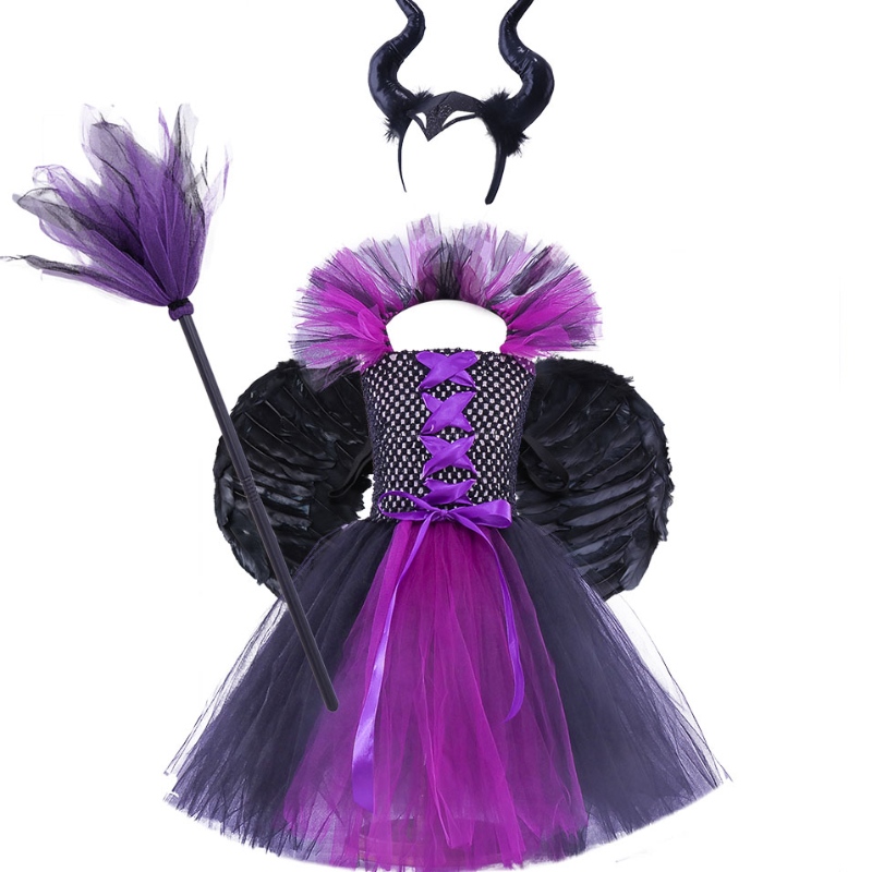 Amazon Hot Selling Children \\ S Vestido de Halloween Girls Tutu Dress Witch Depress
