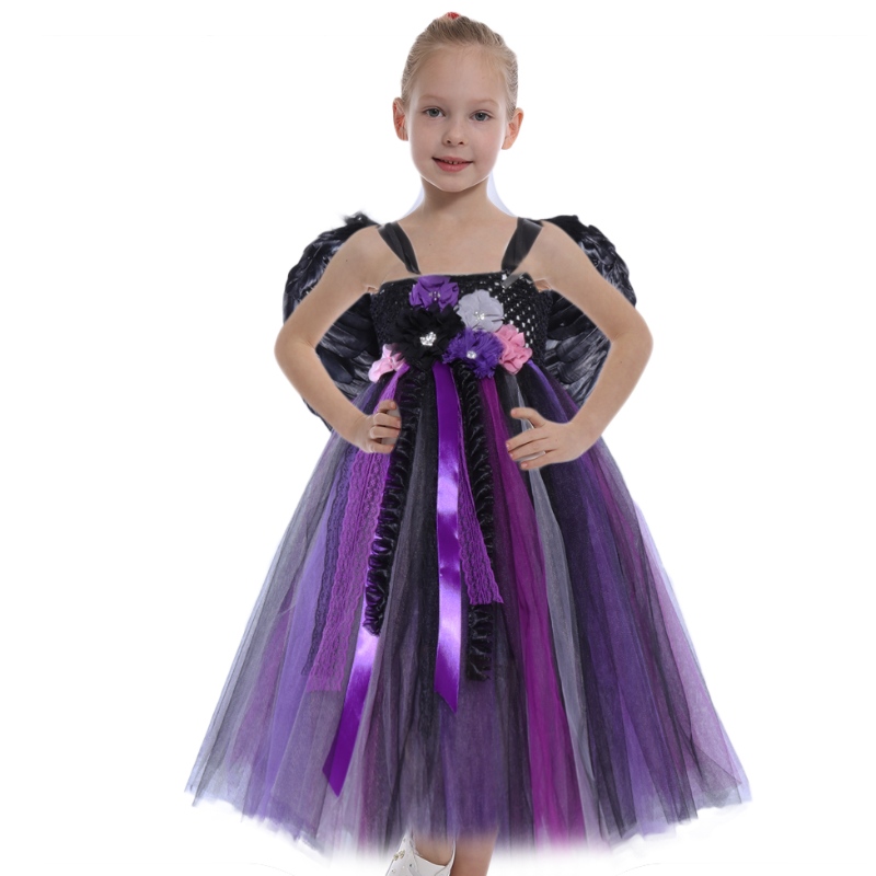 Amazon Hot Selling Girls Halloween Disfraz Vampire Witch Cosplay Party Party Tutu Vestidos