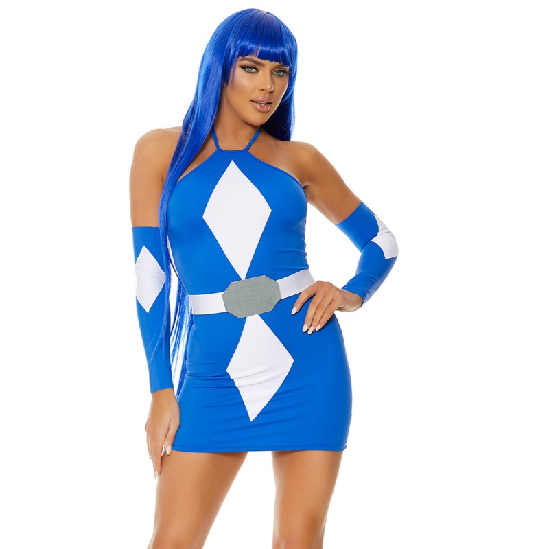 Traje de superhéroe azul