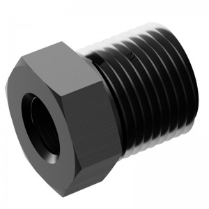 1 / 4 NPT External thread to 1 / 8 NPT Internal thread Reduction FITTING Adapter Hexagon Bush Hollow Aluminum