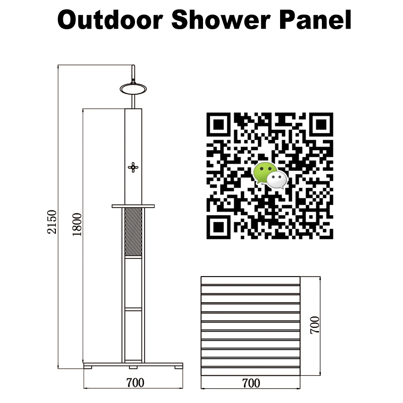 Panel de ducha exterior cf5010, panel de ducha exterior de madera, panel de ducha de jardín, ducha exterior independiente