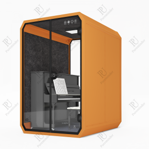 Sala sin contacto, edificio de oficinas de 4 personas aislado y móvil, cabina de aislamiento acústico tradicional, Sala de reuniones de diálogo