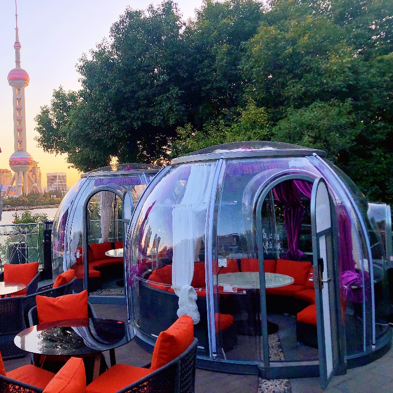 Tienda de cúpula de 3,5 metros de lujo y transparente para hoteles de vacaciones, campings y actividades al aire libre