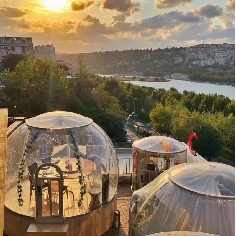 Tienda de 4 metros de lujo con cúpula transparente para hoteles de vacaciones, campings y actividades al aire libre