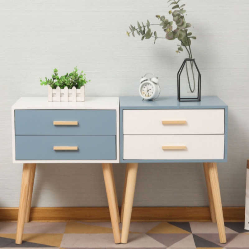 Muebles de dormitorio modernos y sencillos, Mesa de madera, mesita de noche, cajón blanco, mesita de noche de estilo Nórdico