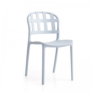 Silla de plástico moderna silla de comedor de plástico con respaldo fijo sin brazo sin brazo