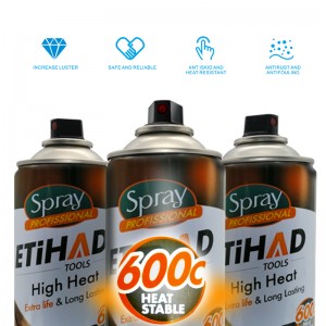 Aerosol negro y plateado de alta temperatura de 600 grados Celsius para hornear en horno