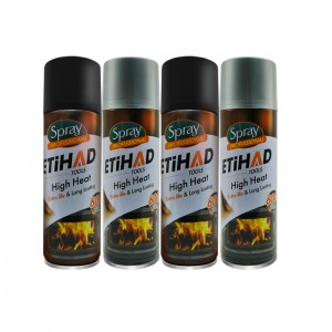 Aerosol negro y plateado de alta temperatura de 600 grados Celsius para hornear en horno