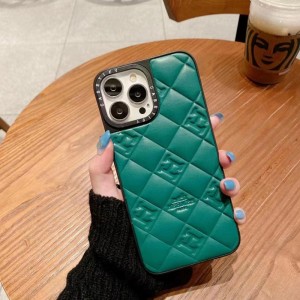 Estuche para teléfono de personalidad de piel de oveja adecuada para Apple, Samsung, Huawei, Xiaomi y otros teléfonos móviles, Case de cuero protector de teléfono Lattice Lattice de moda para iPhone14, diseño de cuero protector de t...