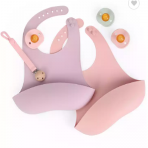 Baberos de bebé silicona babero impermeable ajustable baberos alimentos