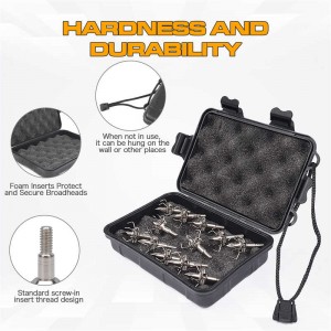Archery Broadhead Box de almacenamiento y cabezas de 100 grasor