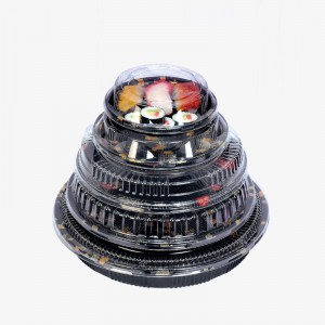 Personalice la caja de sushi redonda, la caja de sushi desechable reciclable ecológica con tapa