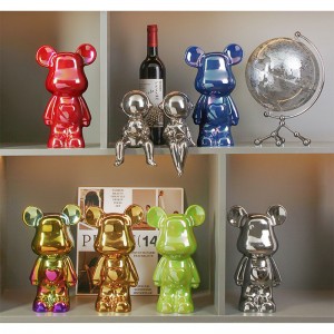 Oso de corazón explosivo de cerámica electroplacada