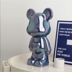 Oso de corazón explosivo de cerámica electroplacada