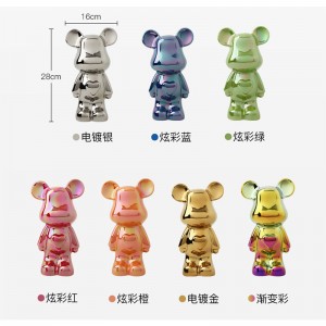 Oso de corazón explosivo de cerámica electroplacada