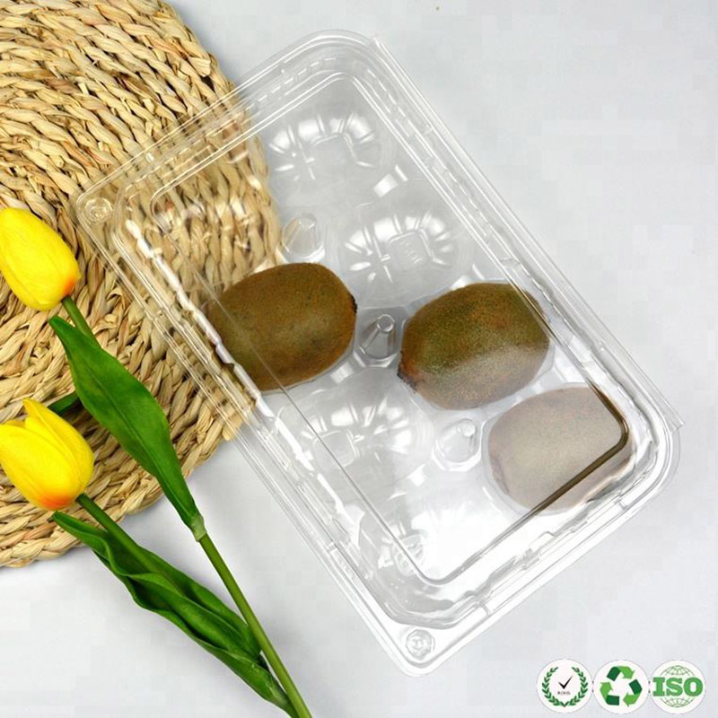 Grado de alimentos contenedor de fruta de plástico transparente transpirable para kiwi