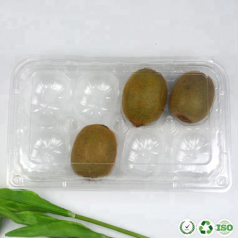 Grado de alimentos contenedor de fruta de plástico transparente transpirable para kiwi