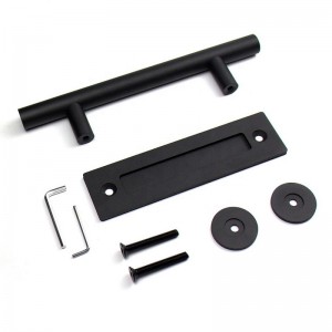 BH001 Negro redonda de la puerta del granero Manija de la puerta corredera, manija de la puerta de madera de granero