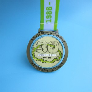 Medalla de spin de la carrera de retransmisión de aleación de zinc